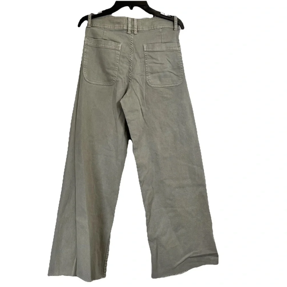 Zara Kids Size 13-14y Girl's‎ Light Khaki Denim Wide Leg Stretch Jeans